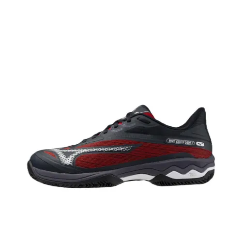 Кроссовки для тенниса Mizuno Wave Exceed Light 2, низкий верх, черно-красные, мужские