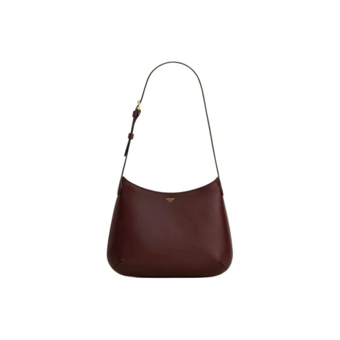 CELINE Bright Calfskin Shoulder Bag Women's Vintage Brown