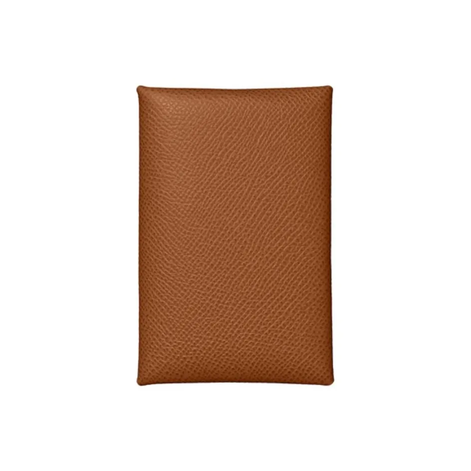 HERMES Card Holder Calvi Epsom Gold