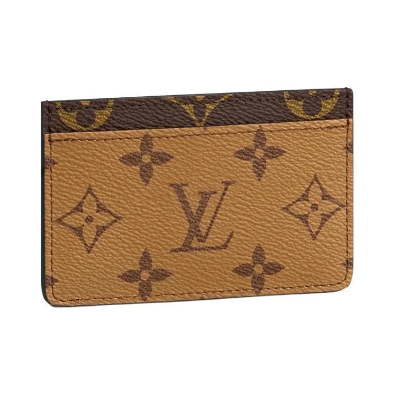 LOUIS VUITTON Card Holder Reverse Monogram Canvas Brown