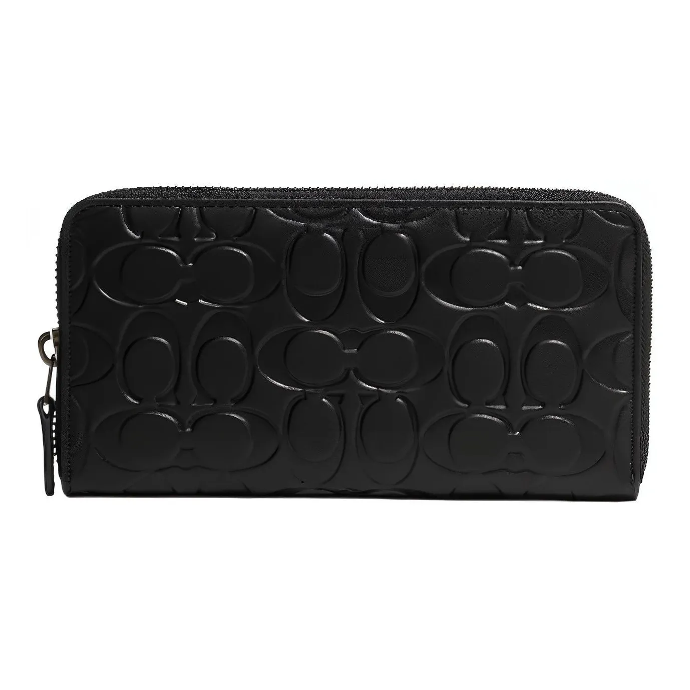 COACH Accordion Wallet Cow Leather Card Holder Wallet Women's Black