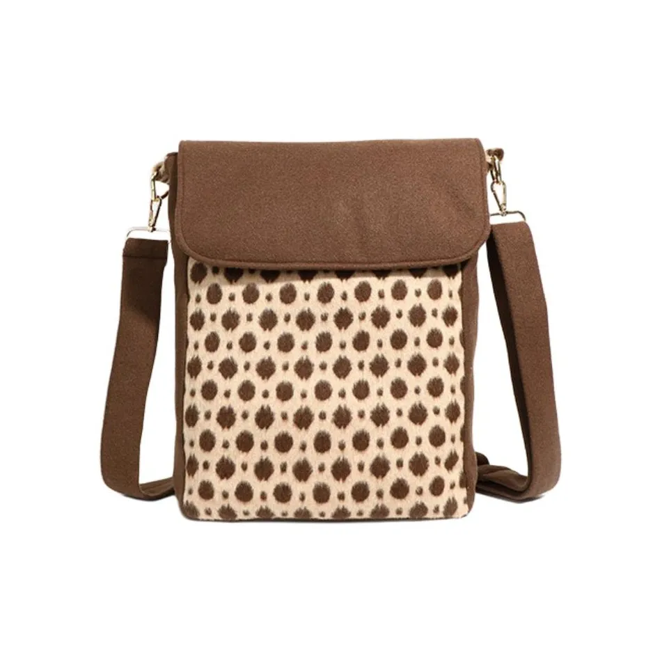 Everthames Флисовая ткань Сумка через плечо Стандартная Женская Коричневая