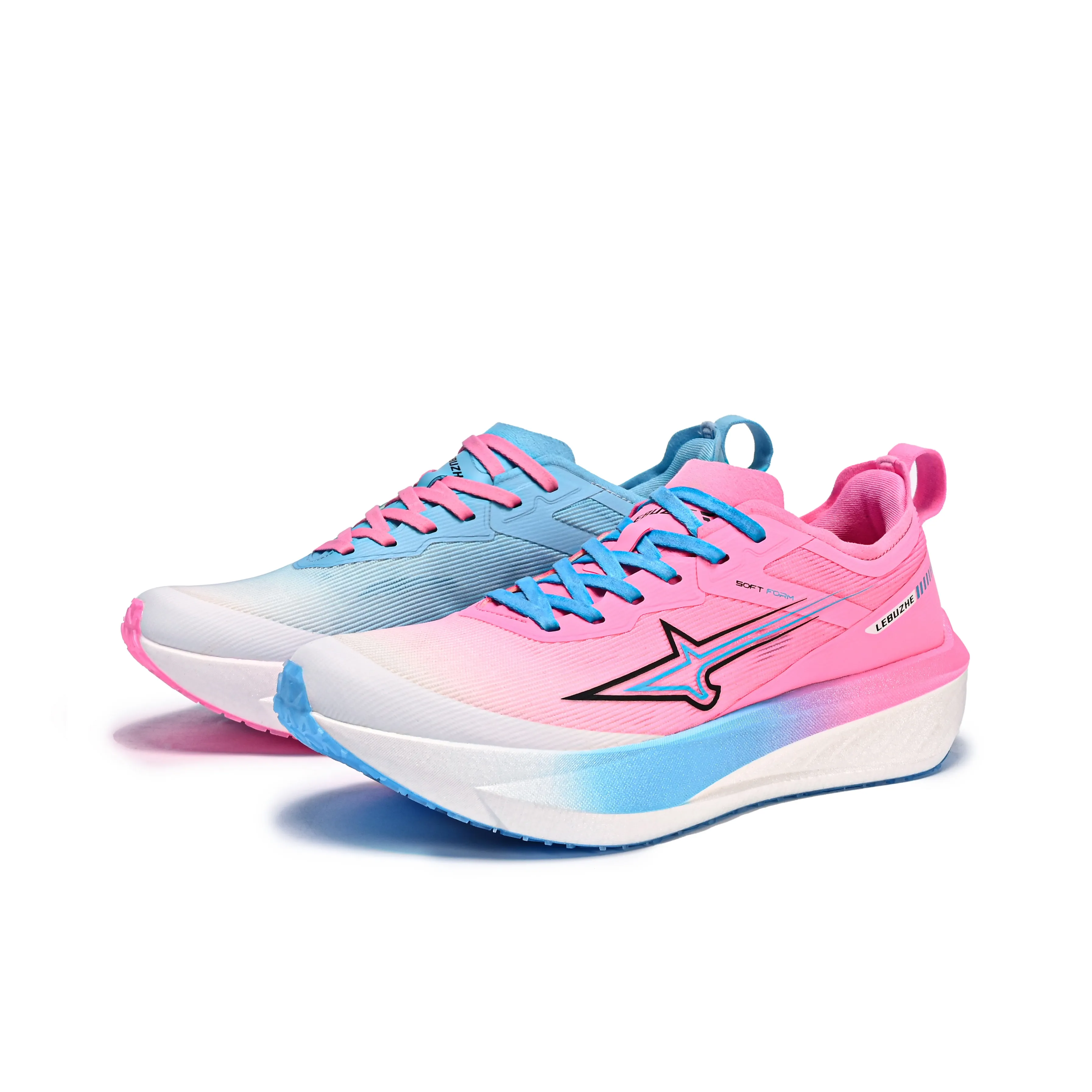 LEBUZHE Низкий топ Беговые кроссовки Унисекс Вишневый цветок Розовый Небесный Синий Несовпадающий