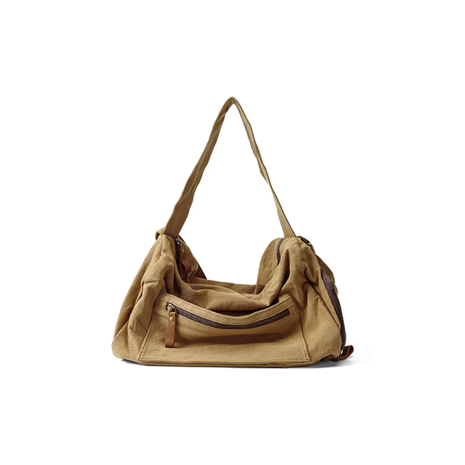 HONGU Холст Сумка через плечо Большая Женская Имбирно-желтая