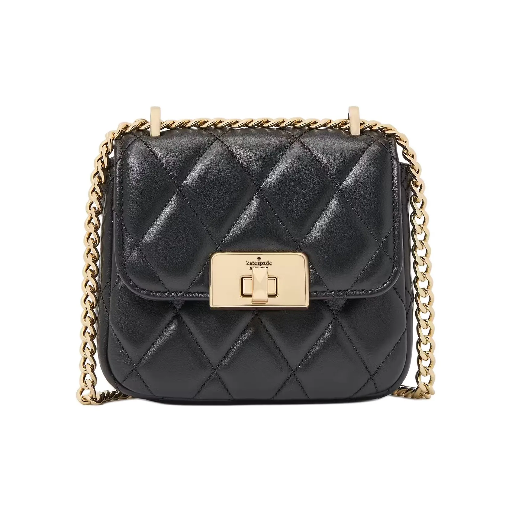 Kate Spade Quilted кожаная сумка через плечо женская черная