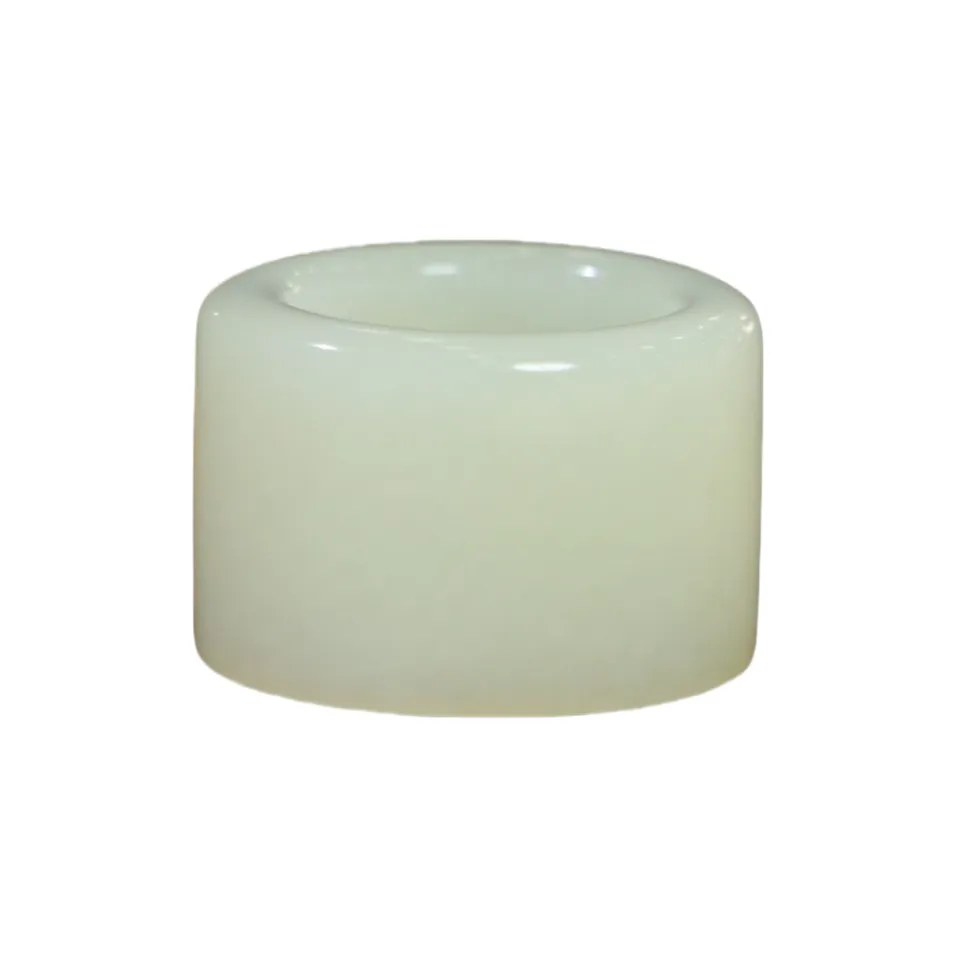 Jade Charm Yao Hetian Jade Rings White Jade/Pale Greenish White Jade Men's