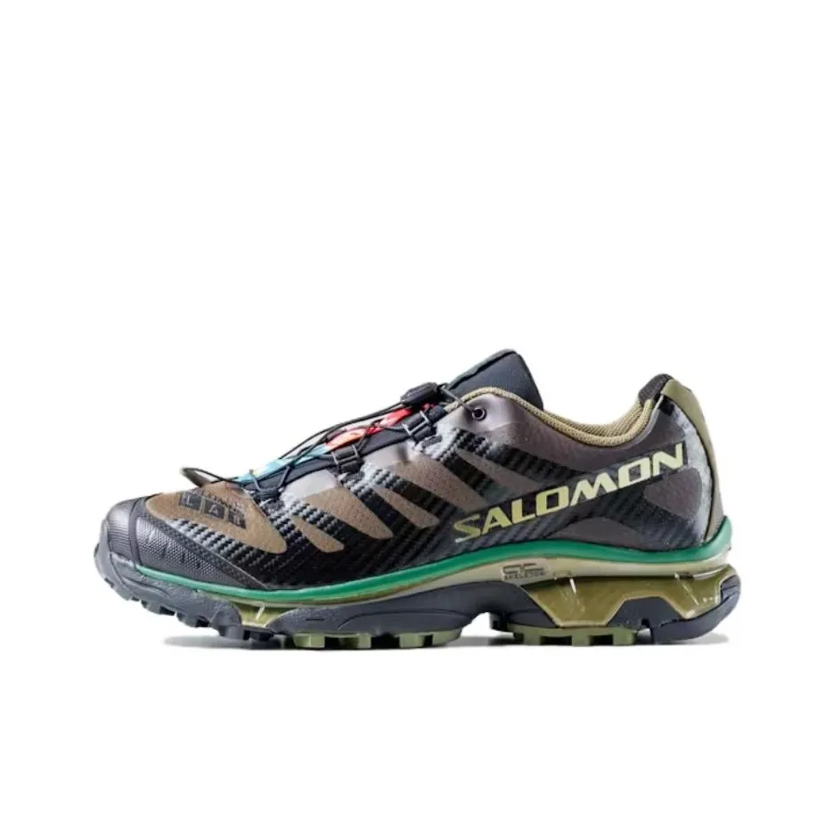 SALOMON XT 4 Anti Slip Wear Resistant Low Top Trail Running Shoes Unisex Black Green