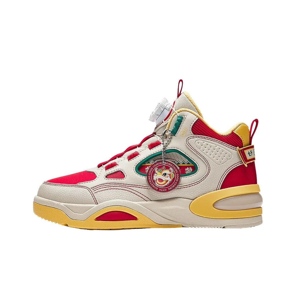 Antakids Lightweight Shock Absorbers High Top Kids' Skateboarding Shoes White Red 33 40
