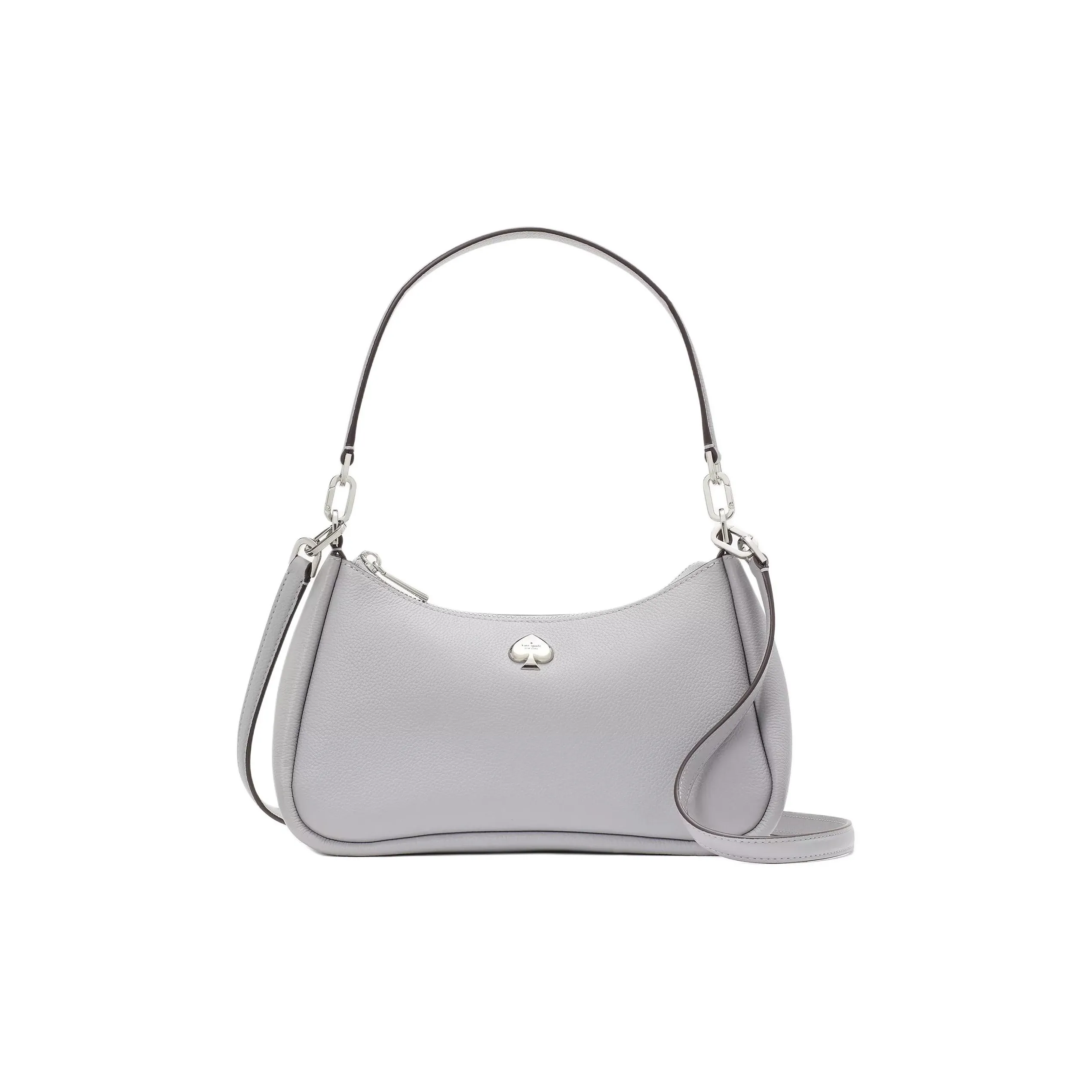 Kate Spade Litchi Grain Кожа Портативный Crossbody Сумка через плечо Маленькая Женская Горный Серый