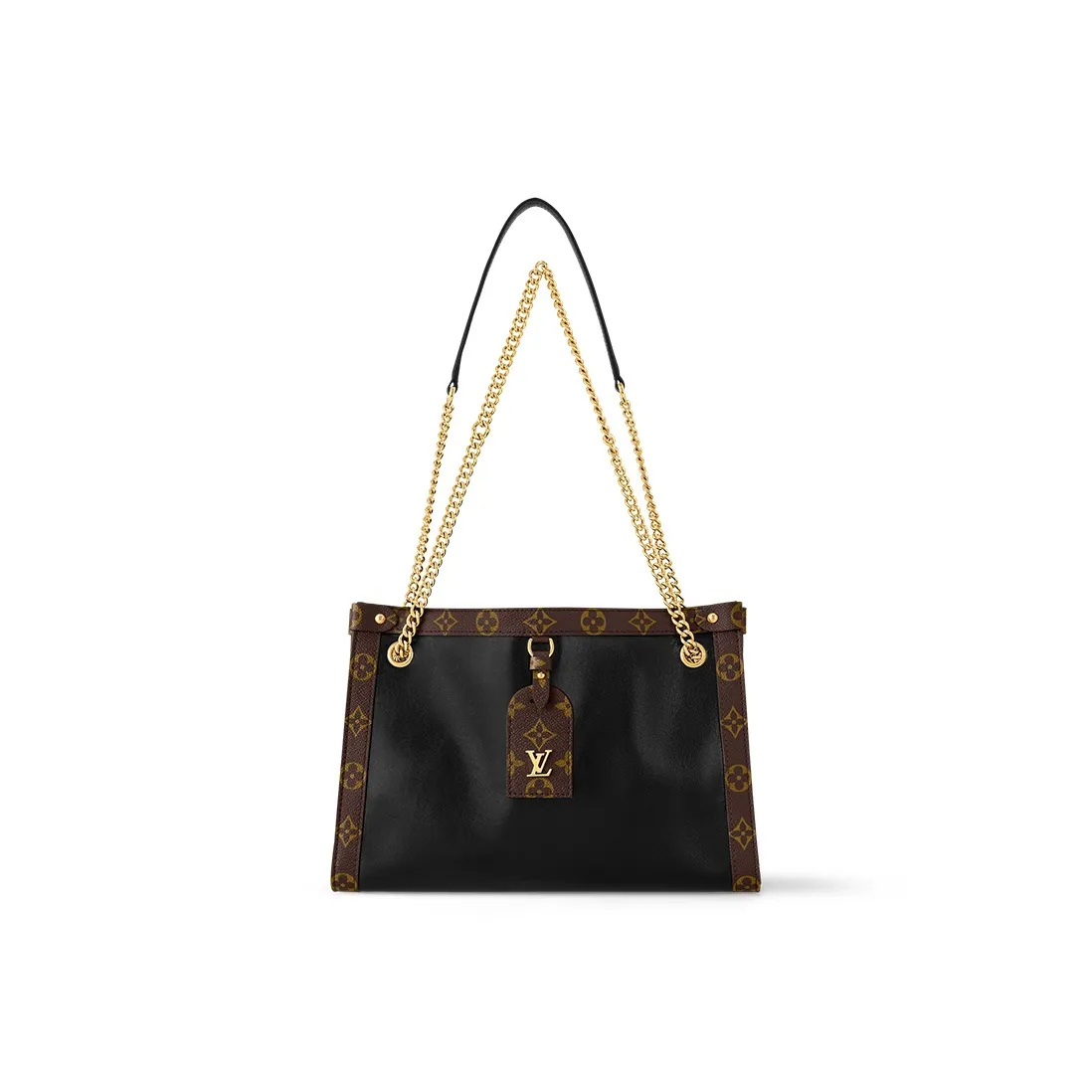 LOUIS VUITTON Nova Calf Leather Small Shoulder Bag Women's Black/Brown
