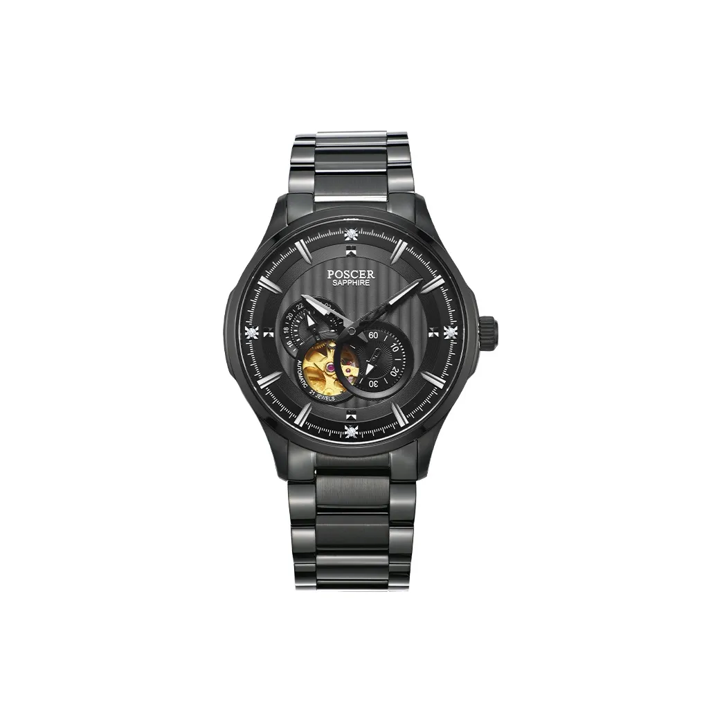 POSCER Mechanical Movement Men's Watches Black Dial