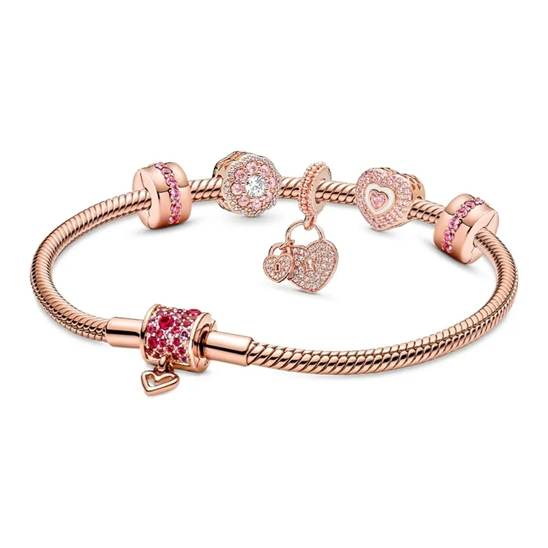 Pandora Медный Серебряный Сплав Браслеты Унисекс