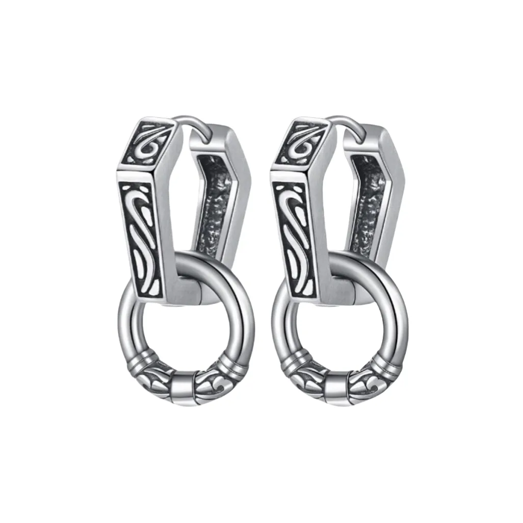 BKBU 925 Sterling Silver Needle Titanium Steel Earrings Unisex