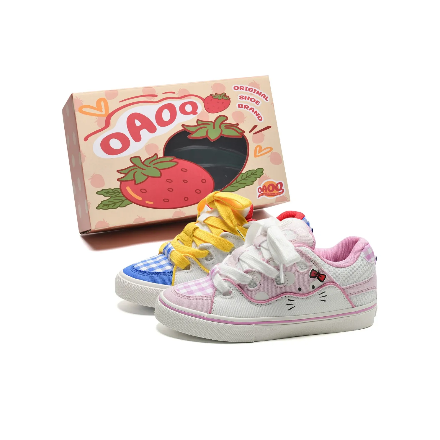 OAOQ Устойчивые к истиранию Легкие And Дышащие Низкие Кроссовки для скейтбординга Унисекс Белый Желтый Синий