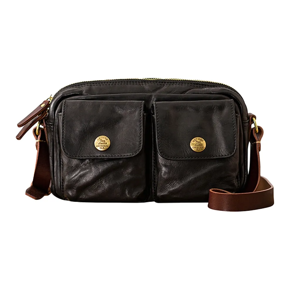 Back Step Сумка через плечо из крупнозернистой текстуры коровьей кожи унисекс черная