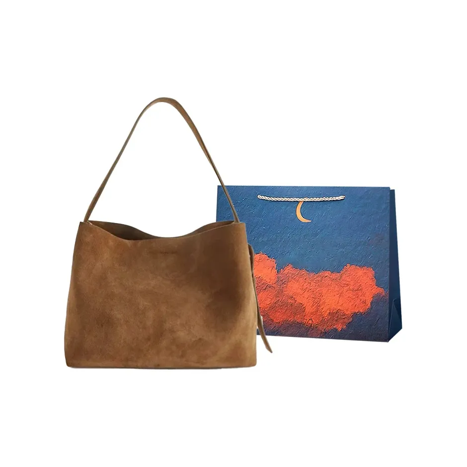 Elsvet Замша Сумка через плечо Стандартная Женская Коричневая