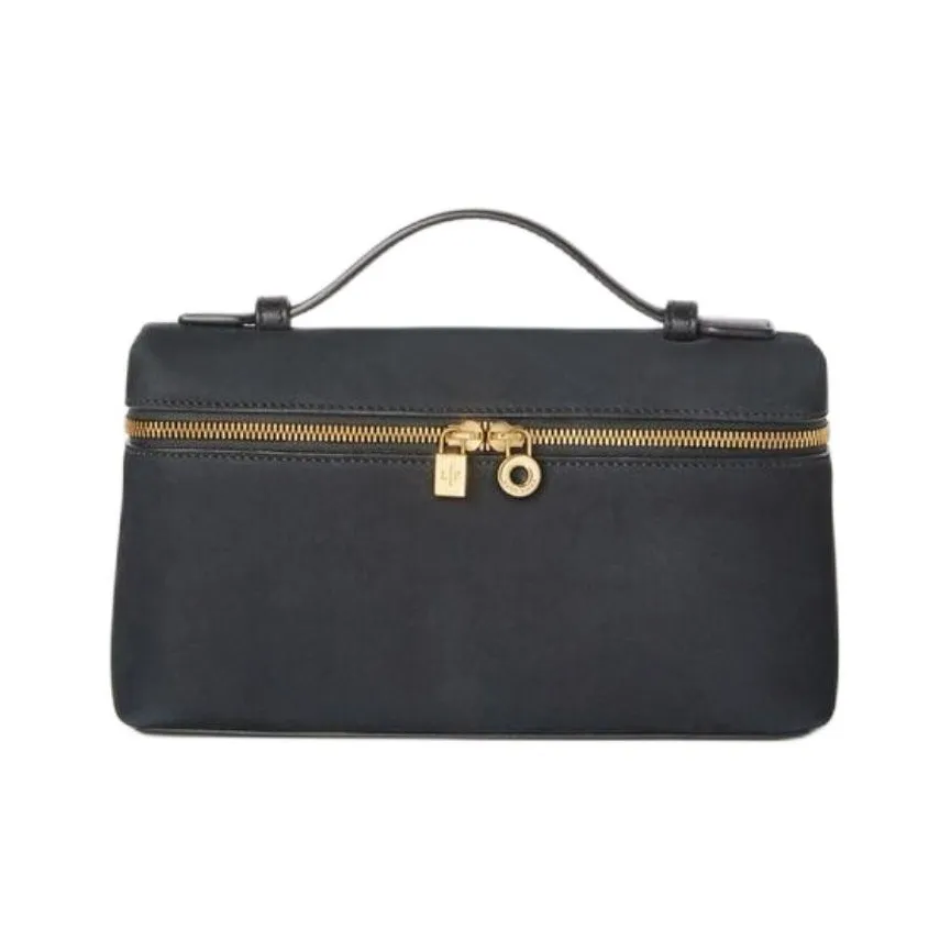Loro Piana ExtraPocket Calfskin Shoulder Bag Crossbody Bag Handbag Regular Women's Black