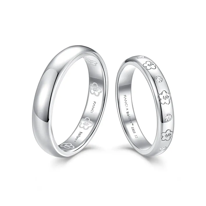 FANCI S925 Silver Ring Pair Unisex