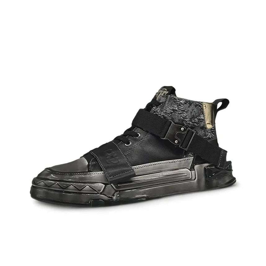 Devanro Амортизация Высота Увеличение Устойчивость к Износу Дышащий Спадная Резина MID Топ Скейтбординг Кроссовки Мужские