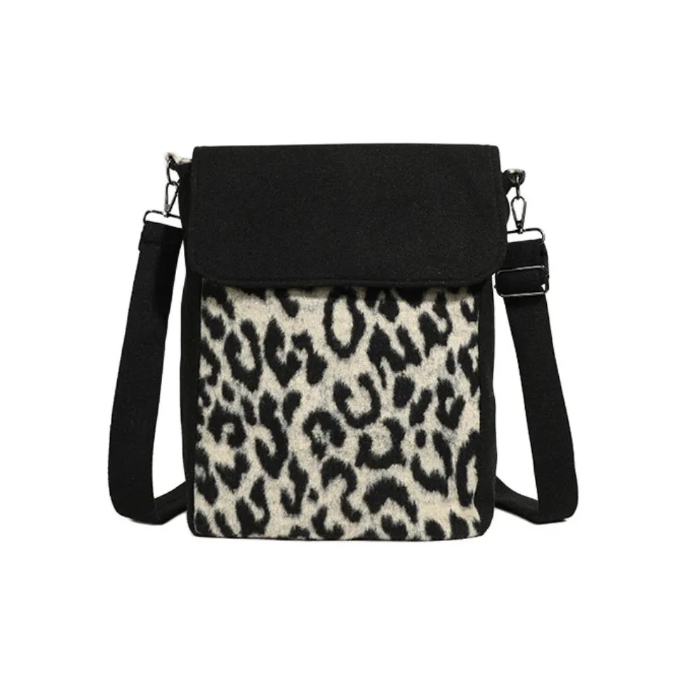 Everthames Флисовая ткань Сумка через плечо Женская Черная