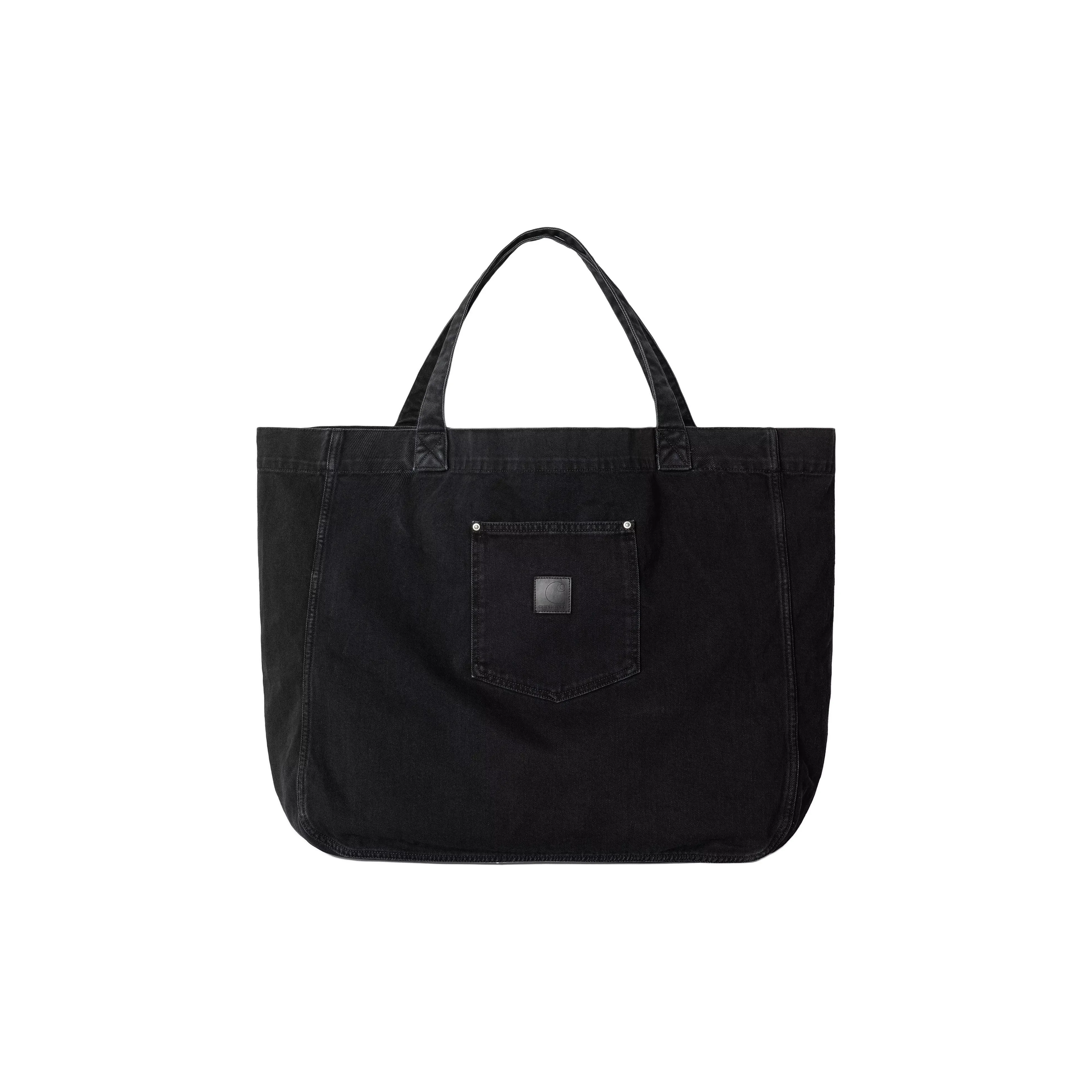 Carhartt WIP Cotton Tote Bag Shopping Bag print Unisex Black