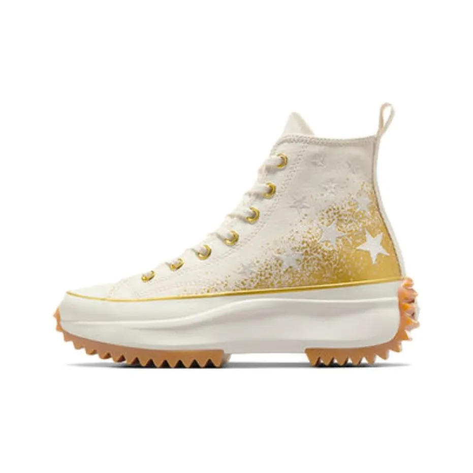 Converse Women's Run Star Hike Platform High 'Gold & Embroidered Stars' Women's