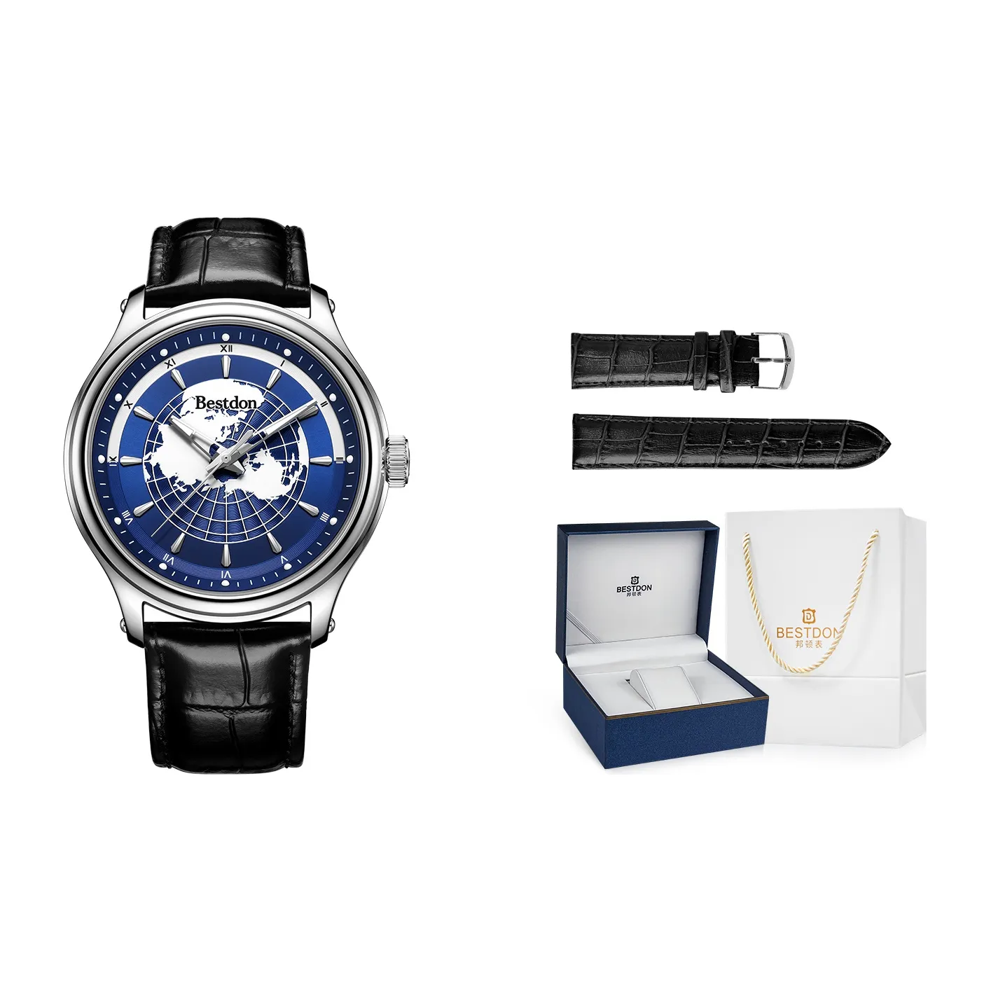 Bestdon Automatic Mechanical Movement Watch Men's Watches Blue Dial