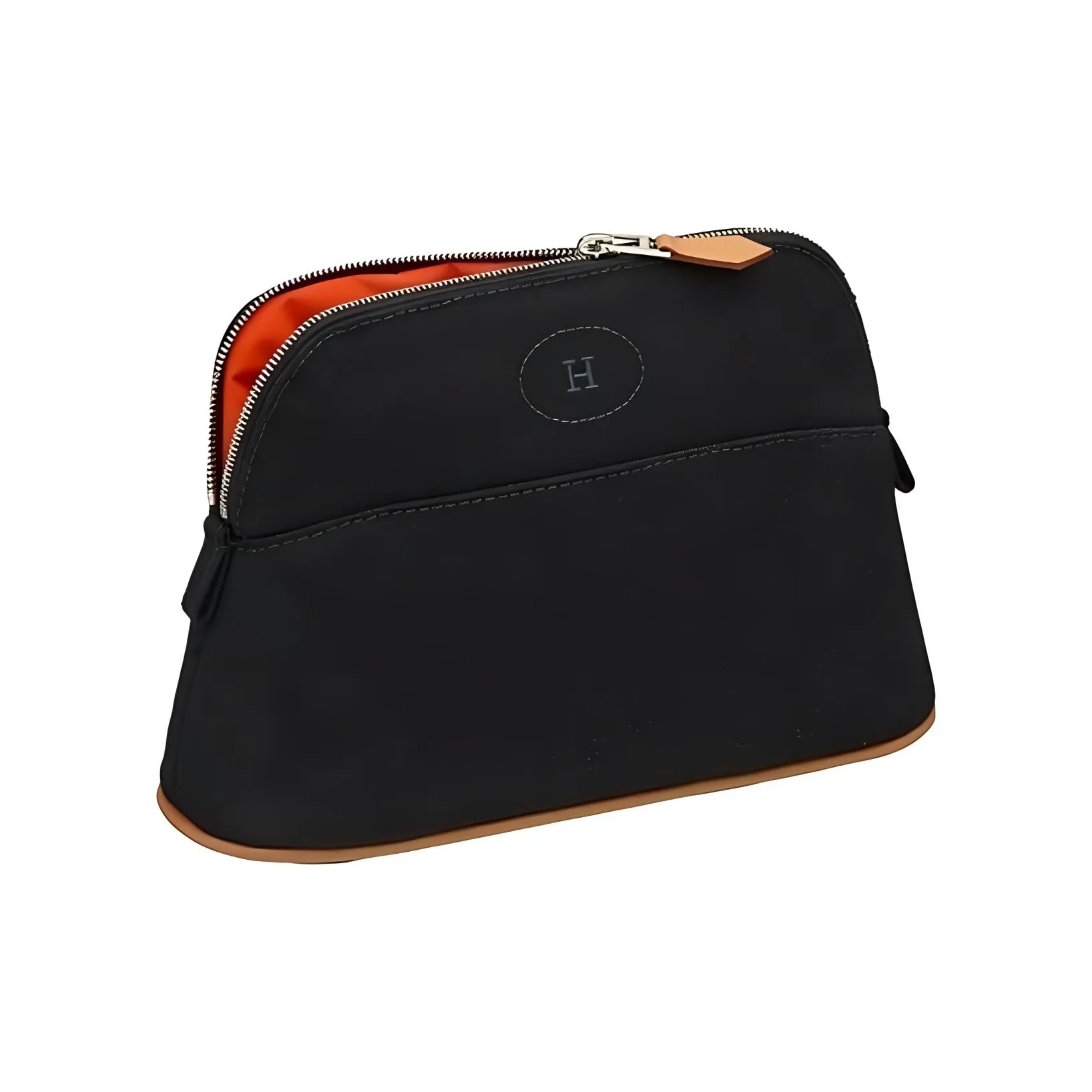 HERMES Bolide Canvas Bowling Bag, Canvas Bag, Storage Bag Women's Black