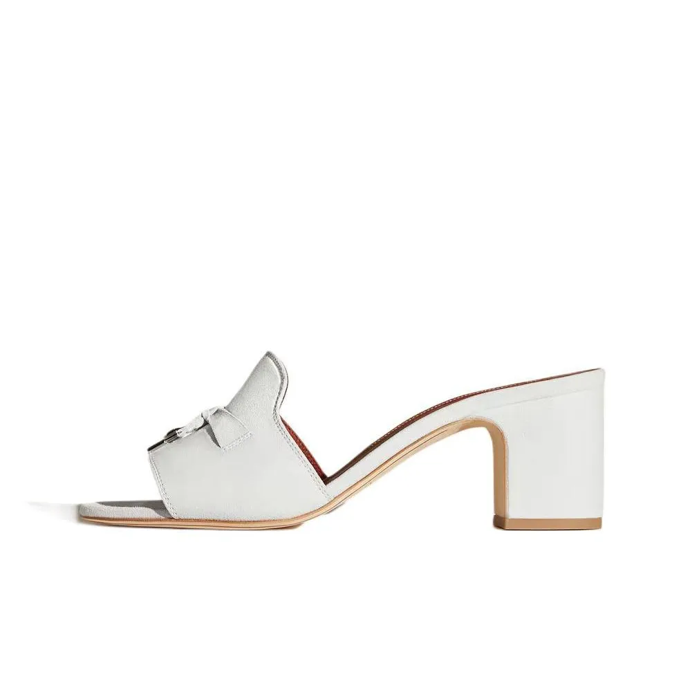 Loro Piana Slide Slippers 5.5cm Women's White