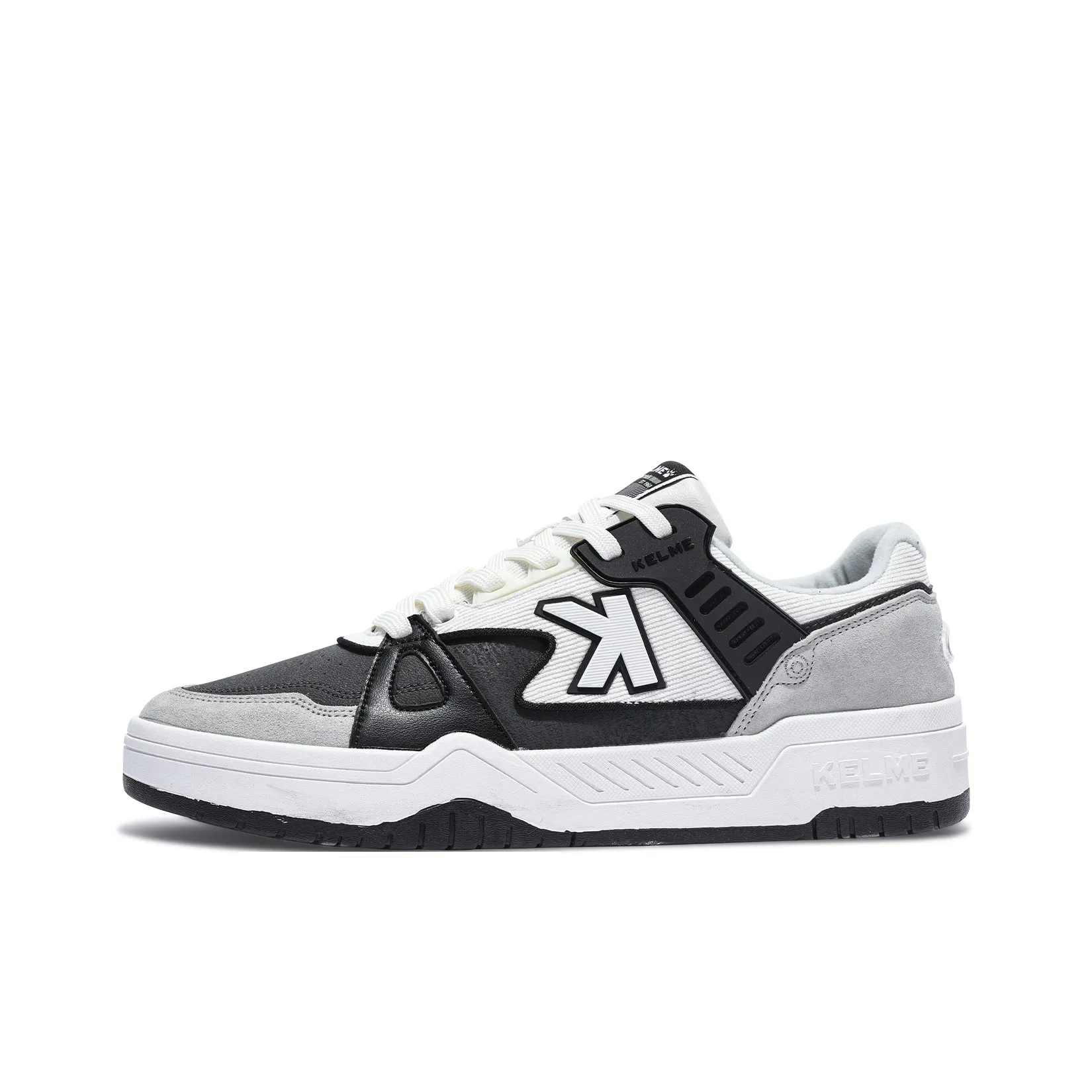 KELME Skateboard Shoes Men Low-Top White Dark Gray