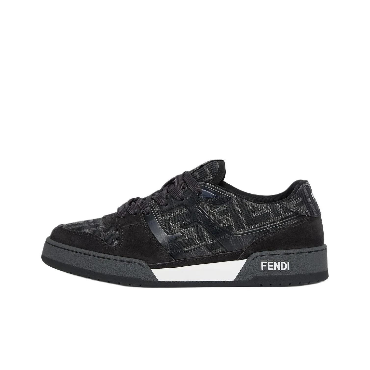 FENDI Match Skateboard Shoes Men Low-Top Black
