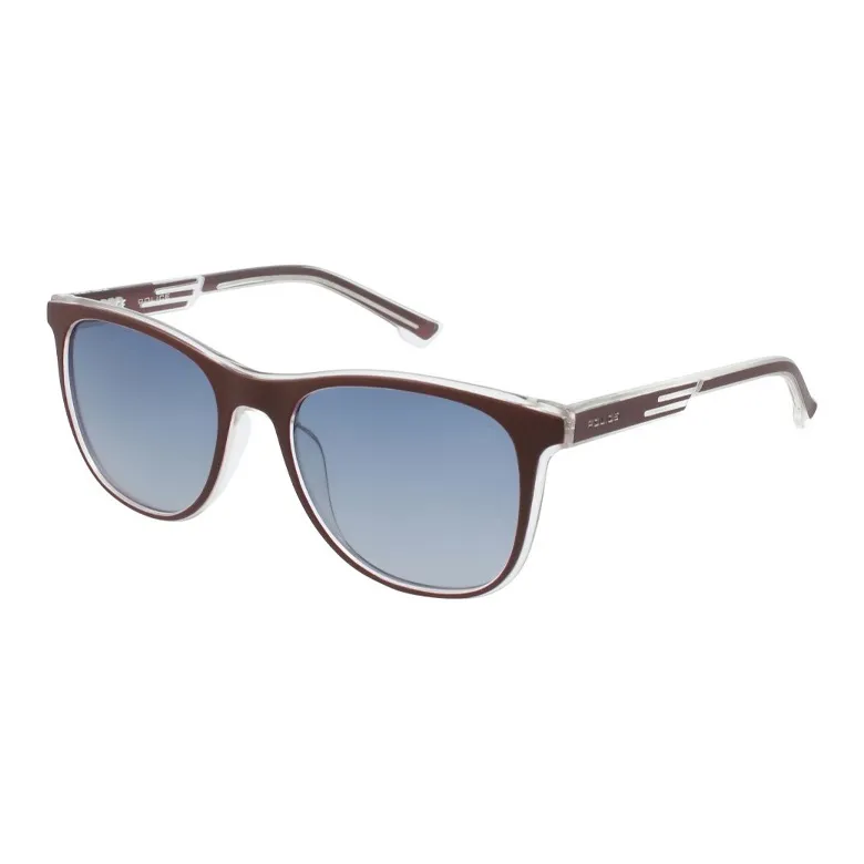 Police Injection Molded Rectangular oversized Sunglasses Men's Brown