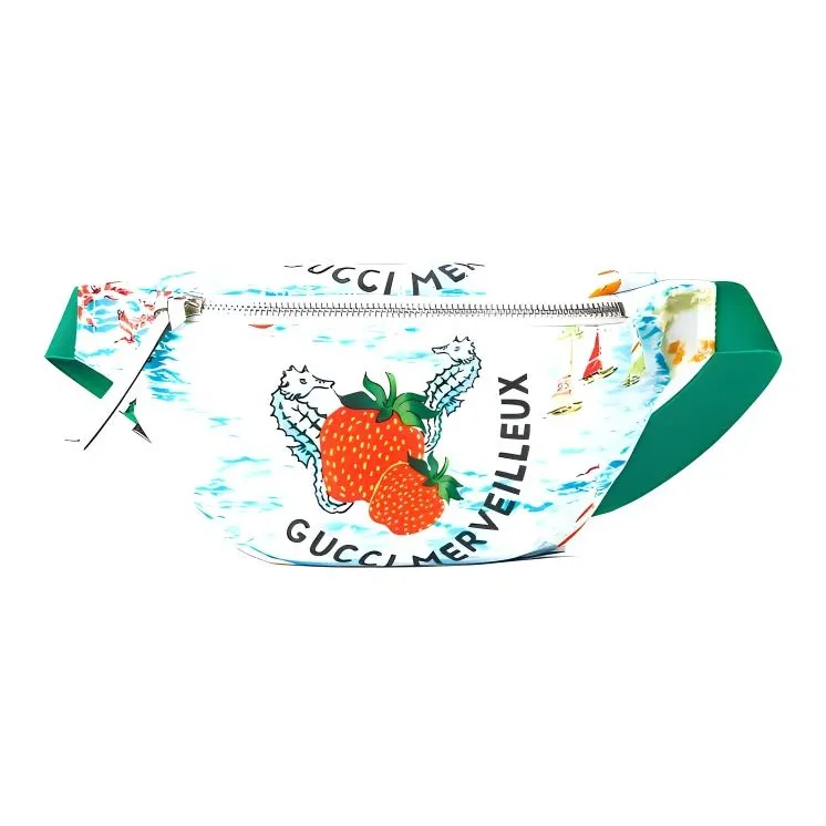 GUCCI Recycled Nylon Fanny Pack Sling Bags Kids' Bags Kids' White/Red/Light Blue