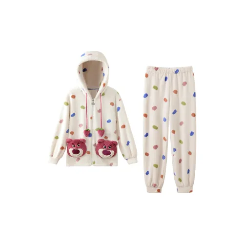 JINGYUN Strawberry Bear Series Белый Женские Пижамные комплекты