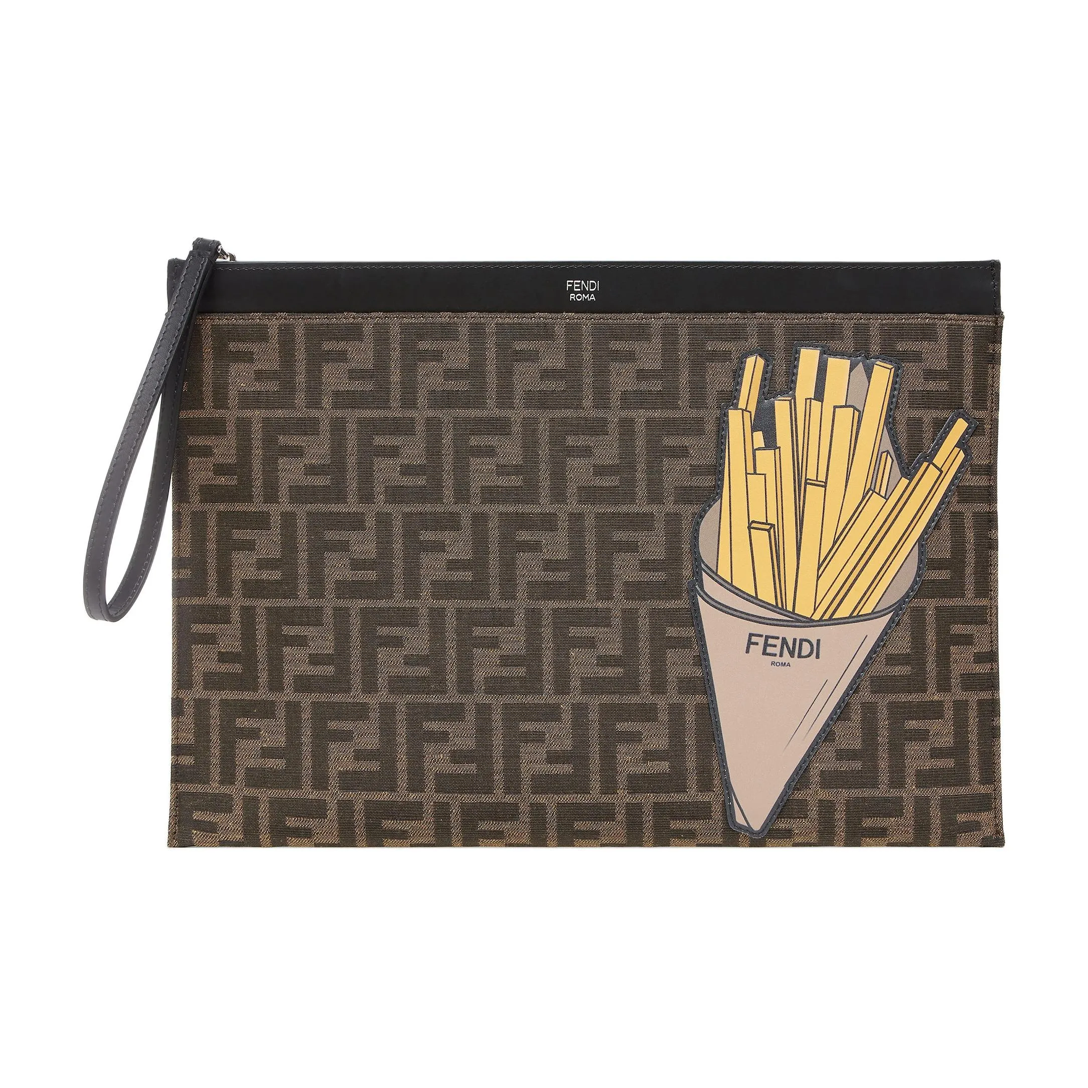 FENDI Ff Jacquard Large Clutch Bag