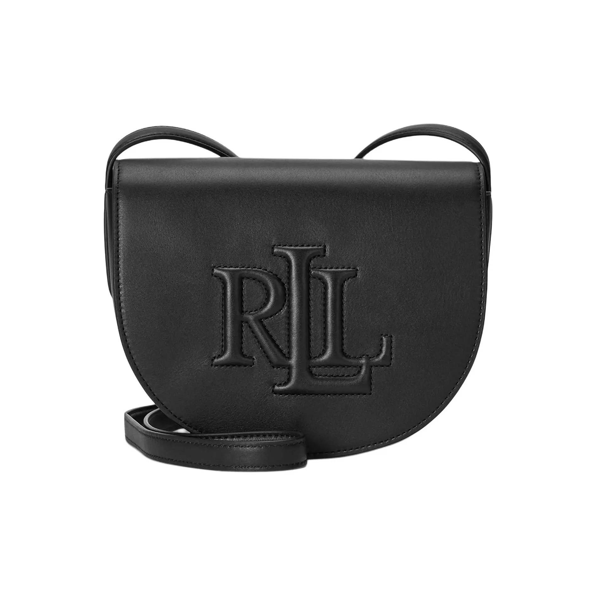 LAUREN RALPH LAUREN Grain Leather Shoulder Bag Trumpets Women's Black