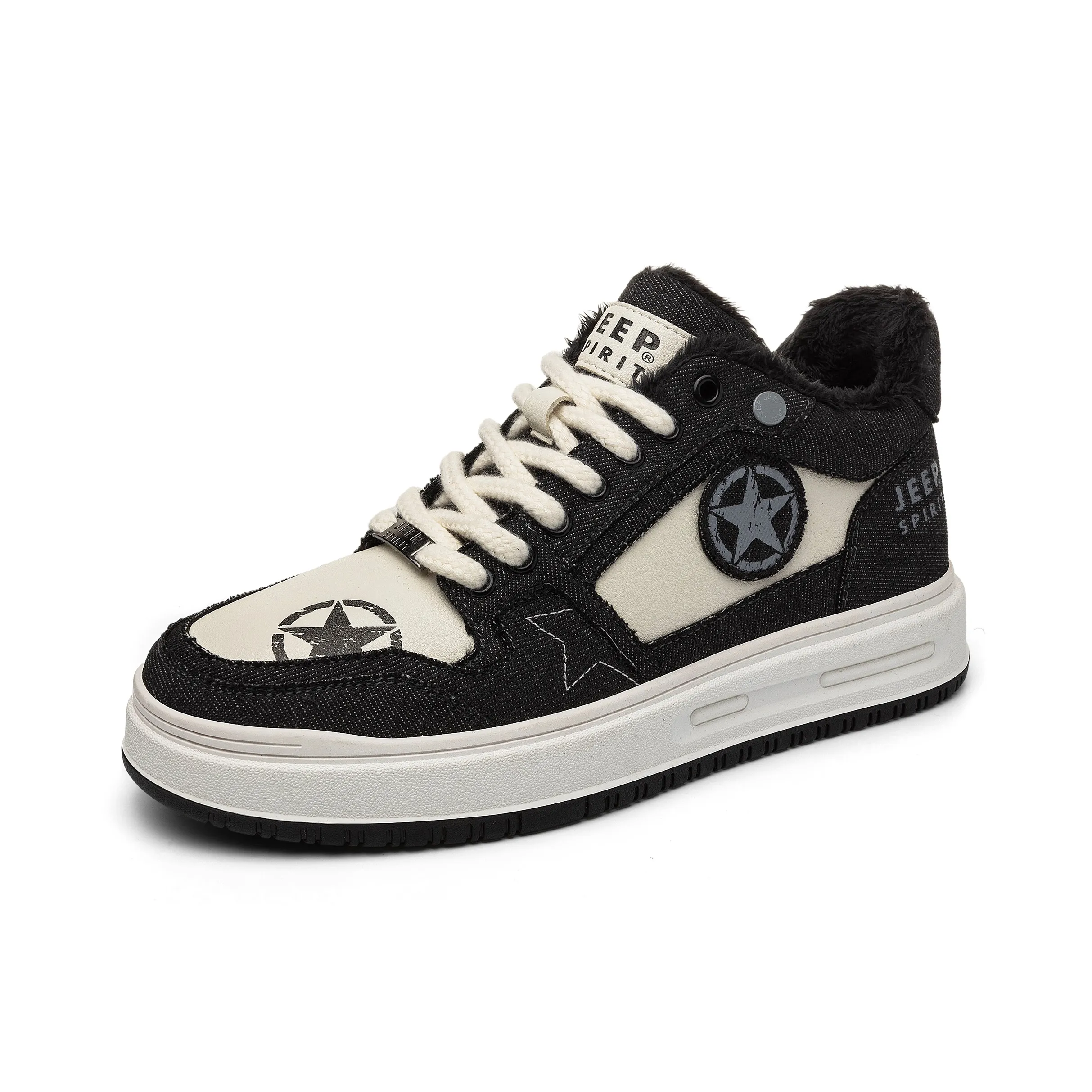 JEEP SPIRIT Термический Водонепроницаемый Устойчивый к Износу Покрытие Низкие Кроссовки для Скейтбординга Мужские Белый Черный