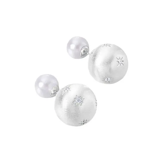 CARAT'S DIARY Faux Pearl Alloy Stud Earrings Women's