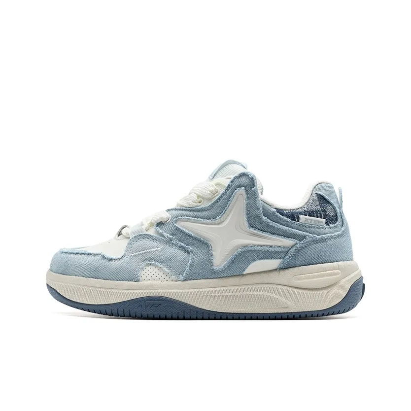 XTEP Звезда X Противоскользящие Устойчивые к износу Низкие Кроссовки для скейтбординга Мужские Синие Белые