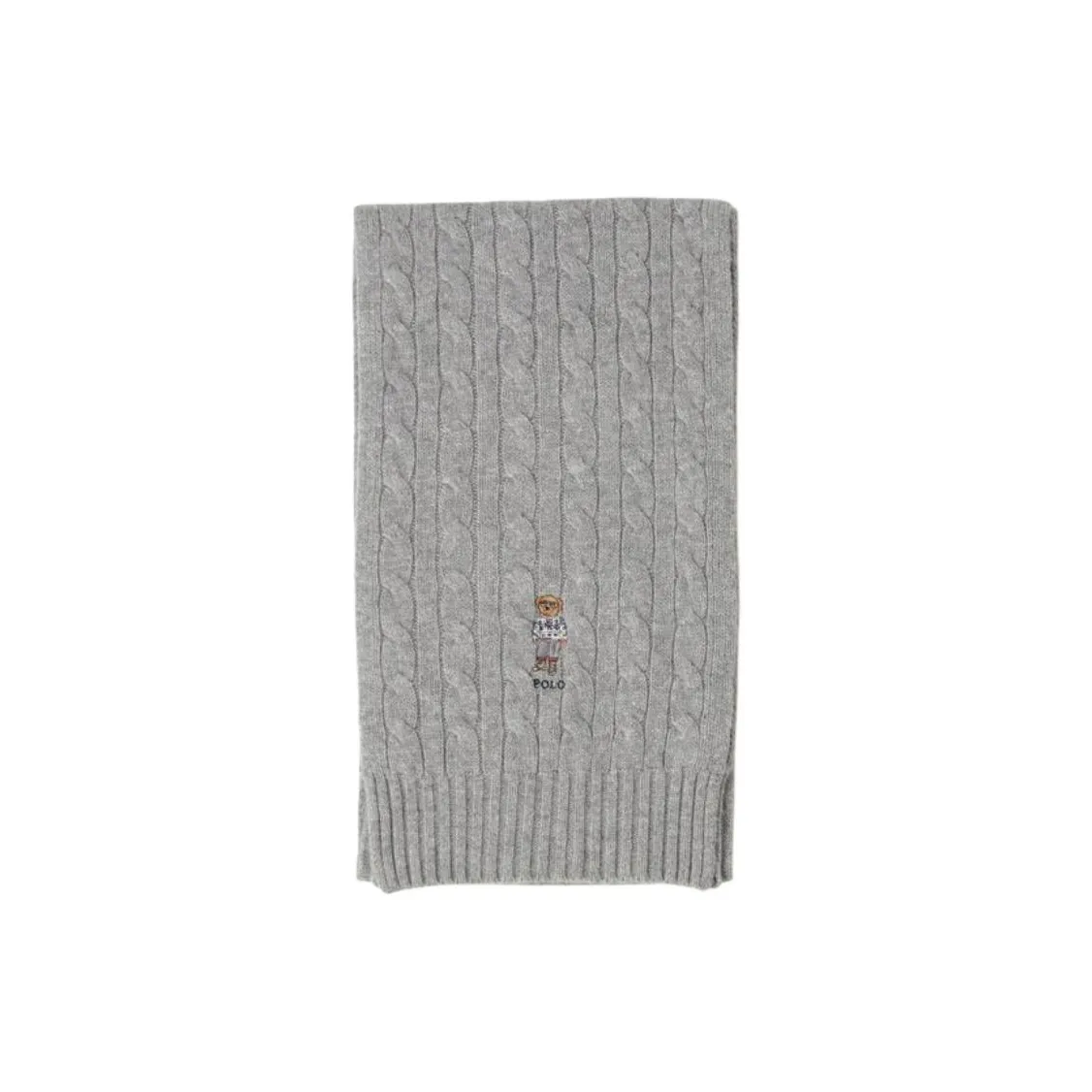 Polo Ralph Lauren Wool Cashmere Knit Scarves Unisex Gray