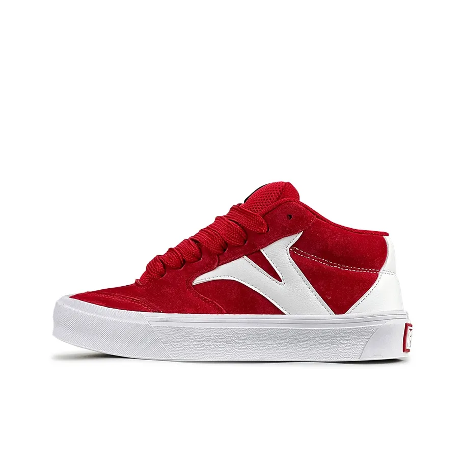 VFDF Год Змеи Ограниченная Серия Противоскользящие Устойчивые к Износу MID Топ Скейтборд Кроссовки Унисекс Красный Белый