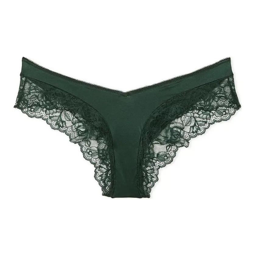 Victoria's Secret Very Sexy Розовый Кружевной Отделка Высокая Нога Cheeky Panty B г Нижнее белье Женские 1 Пачка Растение Зеленый