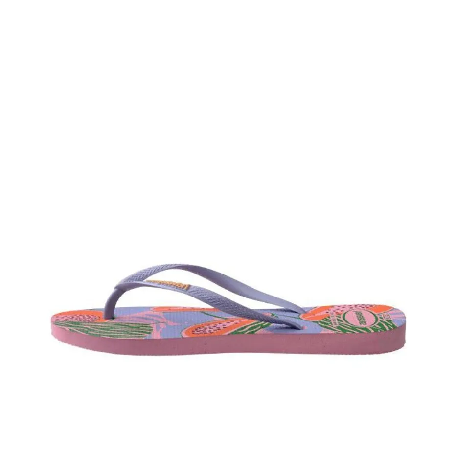 Havaianas Slim Summer Slip-resistant Quick-dry Flip-flops Women's Fuchsia Green Хавайас Слим Саммер Противоскользящие Быстросохнущие Шлепанцы Женские Фуксия Зеленый