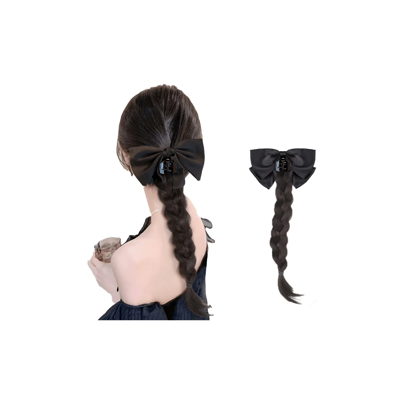 YOUXI Новый китайский стиль Бант Заколка-краб для хвоста Ponytail Косичка Женская Перука CABLE KNIT Косичка Ambient 1 упаковка