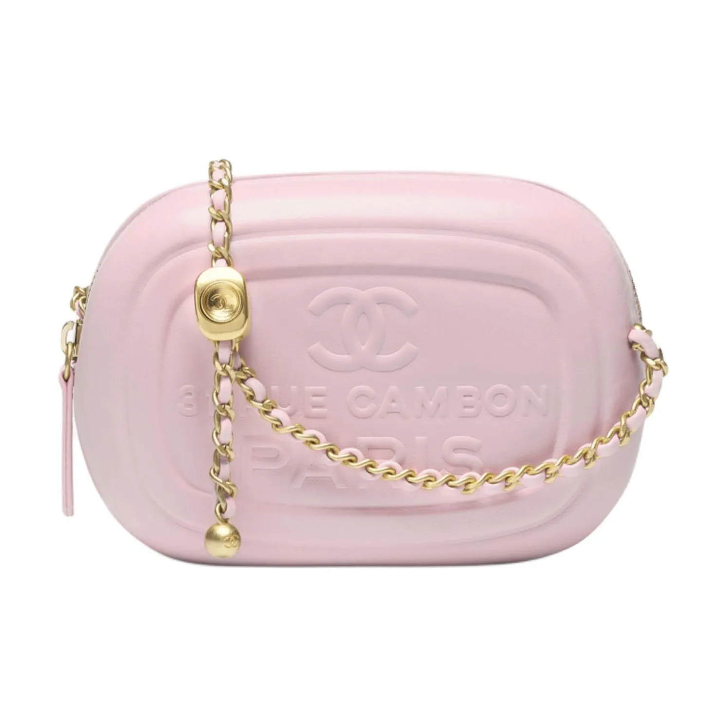 CHANEL Lambskin Camera Bag, Crossbody Bag, Shoulder Bag Women's Light Pink