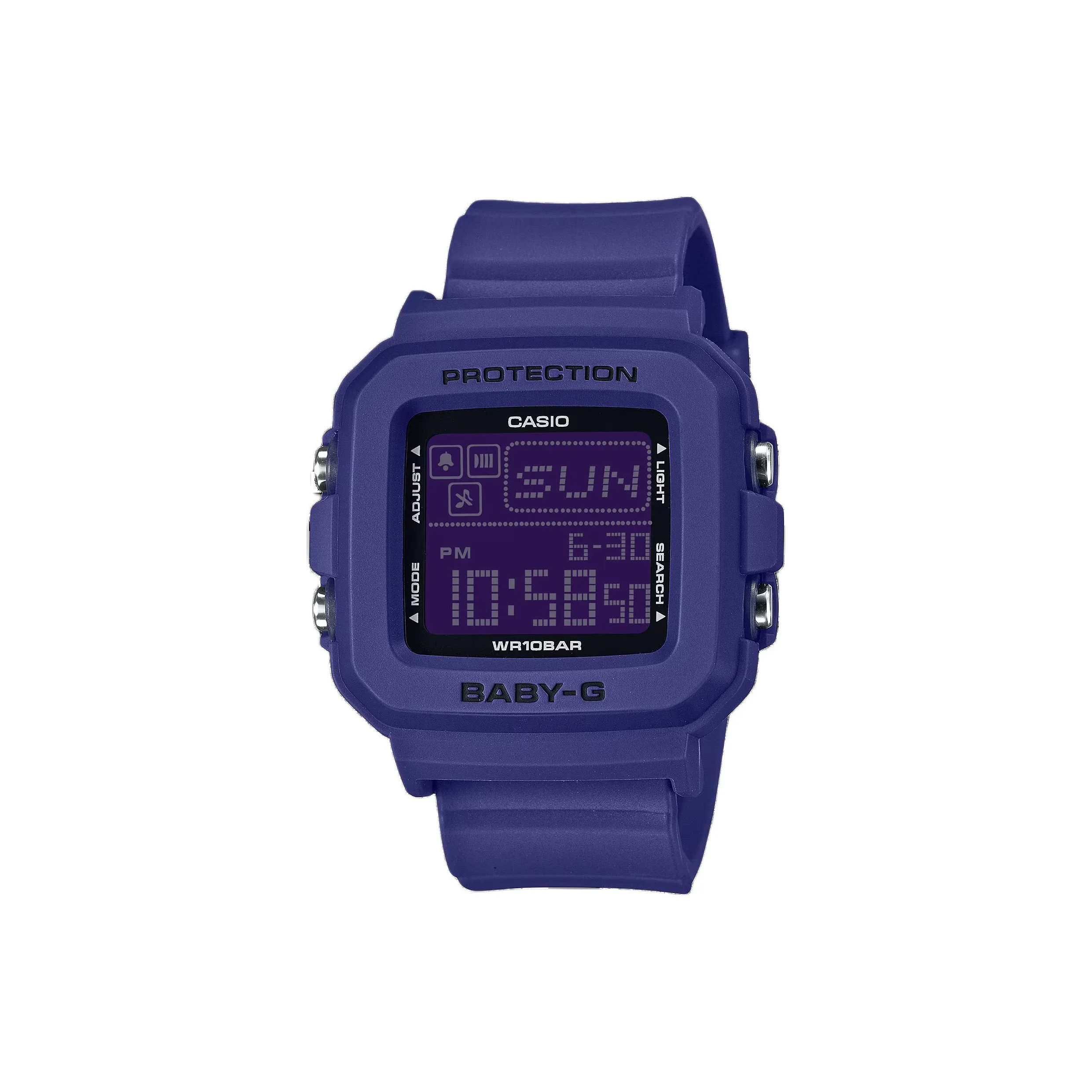 CASIO Baby G BGD 10 Collection Кварцевый механизм Смольный ремешок Часы унисекс Фиолетовый циферблат