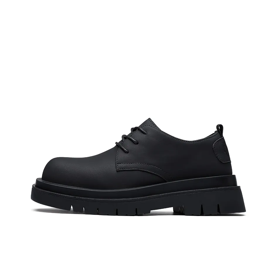 Tonlion Formal Wear Derby Leather Shoes Men's Matte Black