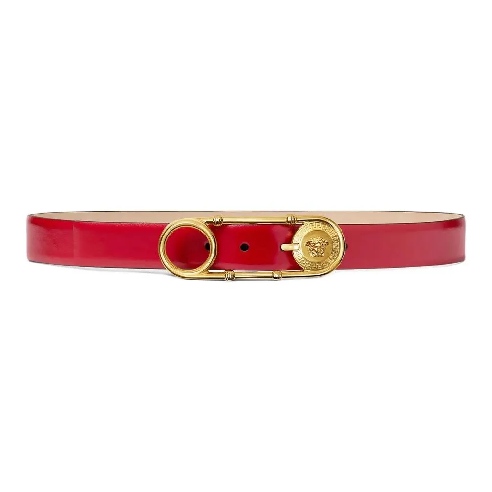 VERSACE Safety Pin Leather Belt