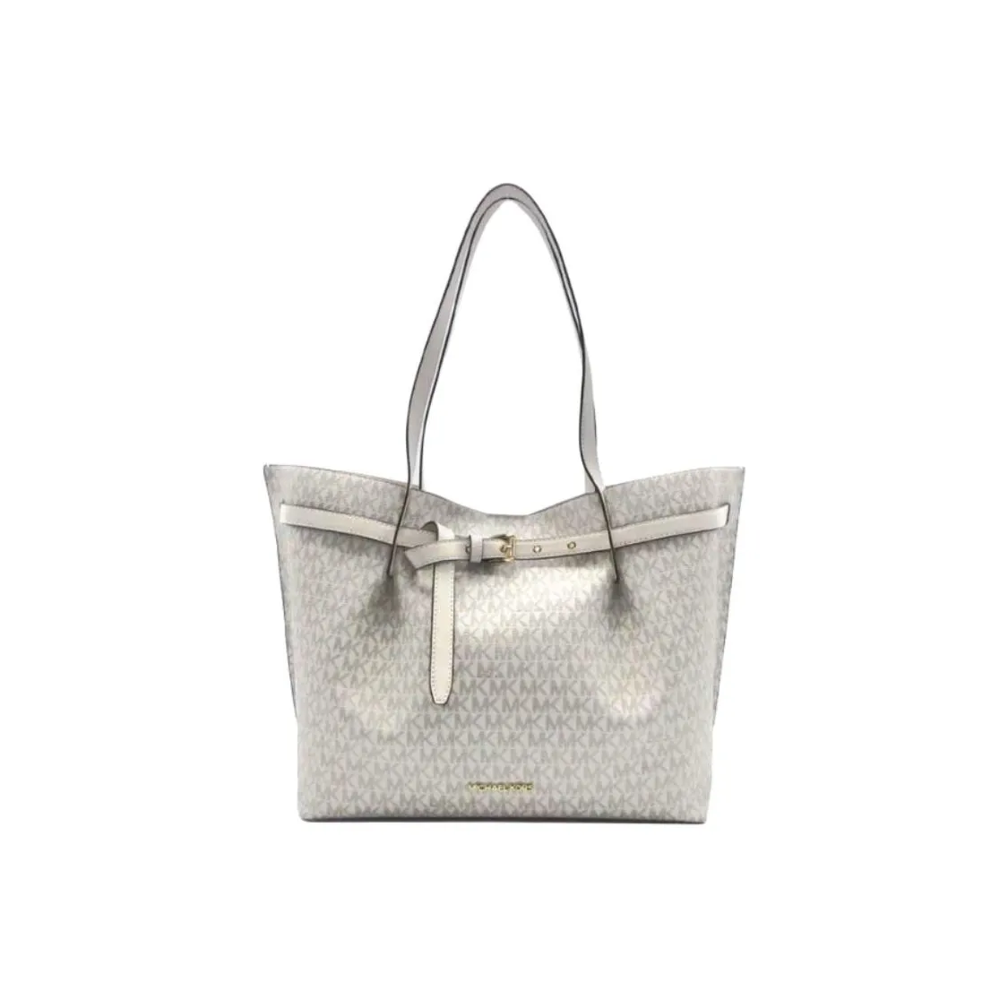 MICHAEL KORS Emilia Canvas Tote Bag, Shopping Bag, Shoulder Bag, Handbag Tubas Women's Beige
