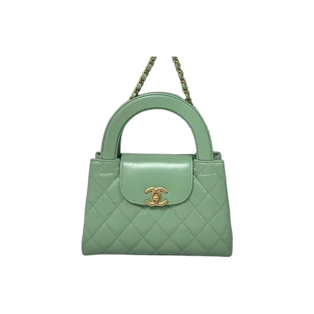 CHANEL Shiny Calfskin Shoulder Bag, Crossbody Bag, Handbag Mini Women's Green